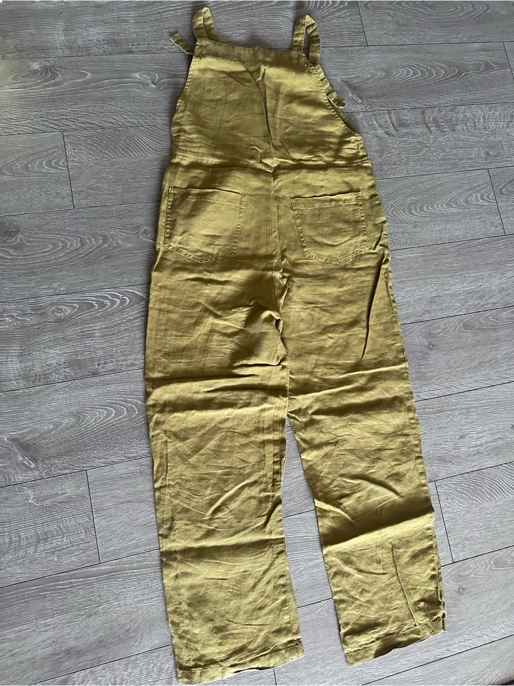 Minimalist Linen Jumpsuit Overalls Earthy Mustard